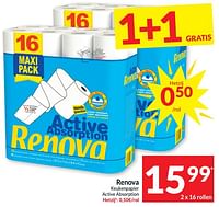 Promoties Renova keukenpapier active absorption - Renova - Geldig van 21/05/2024 tot 26/05/2024 bij Intermarche