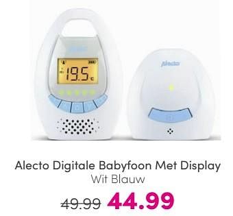 Promoties Alecto digitale babyfoon met display - Alecto - Geldig van 19/05/2024 tot 25/05/2024 bij Baby & Tiener Megastore