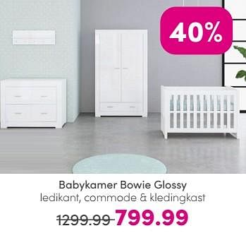 Promoties Babykamer bowie glossy - Huismerk - Baby & Tiener Megastore - Geldig van 19/05/2024 tot 25/05/2024 bij Baby & Tiener Megastore