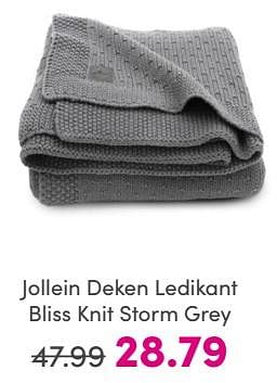 Promoties Jollein deken ledikant bliss knit storm grey - Jollein - Geldig van 19/05/2024 tot 25/05/2024 bij Baby & Tiener Megastore