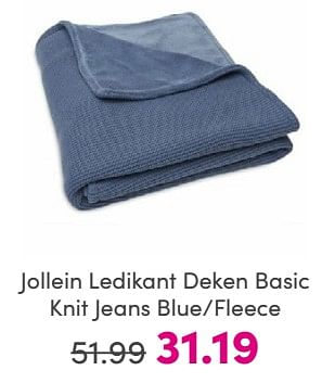Promoties Jollein ledikant deken basic knit jeans blue fleece - Jollein - Geldig van 19/05/2024 tot 25/05/2024 bij Baby & Tiener Megastore