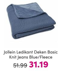 Jollein ledikant deken basic knit jeans blue fleece-Jollein