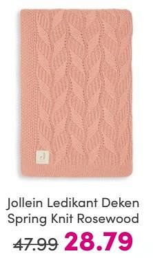 Promotions Jollein ledikant deken spring knit rosewood - Jollein - Valide de 19/05/2024 à 25/05/2024 chez Baby & Tiener Megastore