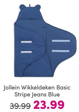 Promoties Jollein wikkeldeken basic stripe jeans blue - Jollein - Geldig van 19/05/2024 tot 25/05/2024 bij Baby & Tiener Megastore