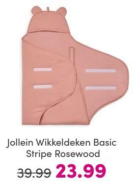Promoties Jollein wikkeldeken basic stripe rosewood - Jollein - Geldig van 19/05/2024 tot 25/05/2024 bij Baby & Tiener Megastore