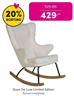 Promoties Quax de luxe limited edition schommelstoel - Quax - Geldig van 19/05/2024 tot 25/05/2024 bij Baby & Tiener Megastore