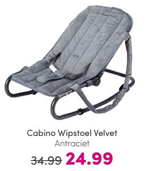Promoties Cabino wipstoel velvet - Cabino - Geldig van 19/05/2024 tot 25/05/2024 bij Baby & Tiener Megastore