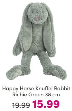 Promoties Happy horse knuffel rabbit richie green - Happy Horse - Geldig van 19/05/2024 tot 25/05/2024 bij Baby & Tiener Megastore