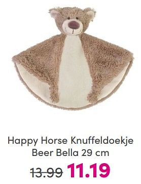 Promoties Happy horse knuffeldoekje beer bella - Happy Horse - Geldig van 19/05/2024 tot 25/05/2024 bij Baby & Tiener Megastore