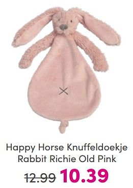 Promoties Happy horse knuffeldoekje rabbit richie old pink - Happy Horse - Geldig van 19/05/2024 tot 25/05/2024 bij Baby & Tiener Megastore