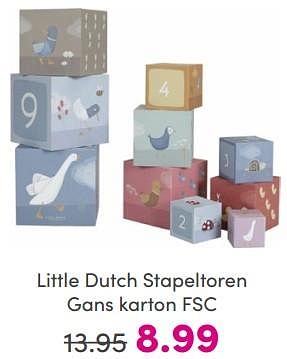 Promoties Little dutch stapeltoren gans karton fsc - Little Dutch - Geldig van 19/05/2024 tot 25/05/2024 bij Baby & Tiener Megastore
