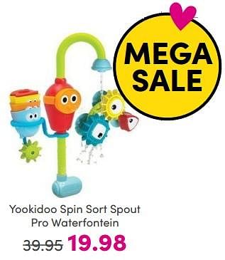 Promoties Yookidoo spin sort spout pro waterfontein - Yookidoo - Geldig van 19/05/2024 tot 25/05/2024 bij Baby & Tiener Megastore