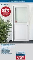 Promoties Pvc buitendeur - halfglas pvc wit-wit - Huismerk - Zelfbouwmarkt - Geldig van 21/05/2024 tot 17/06/2024 bij Zelfbouwmarkt