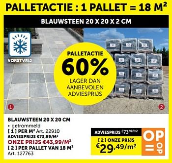 Promoties Blauwsteen per pallet - Huismerk - Zelfbouwmarkt - Geldig van 21/05/2024 tot 17/06/2024 bij Zelfbouwmarkt