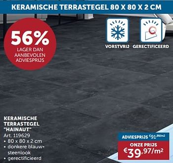 Promoties Keramische terrastegel hainaut - Huismerk - Zelfbouwmarkt - Geldig van 21/05/2024 tot 17/06/2024 bij Zelfbouwmarkt