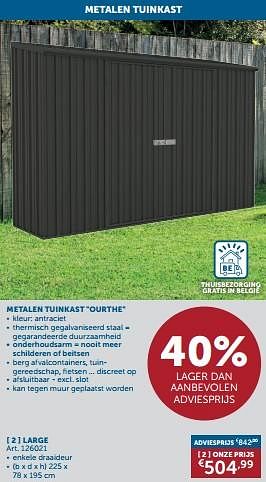 Promoties Metalen tuinkast ourthe large - Huismerk - Zelfbouwmarkt - Geldig van 21/05/2024 tot 17/06/2024 bij Zelfbouwmarkt