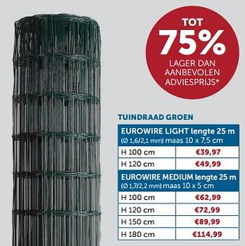 Promoties Tuindraad groen eurowire light - Huismerk - Zelfbouwmarkt - Geldig van 21/05/2024 tot 17/06/2024 bij Zelfbouwmarkt