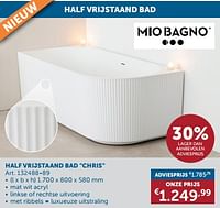 Promoties Half vrijstaand bad chris - Mio Bagno - Geldig van 21/05/2024 tot 17/06/2024 bij Zelfbouwmarkt