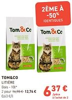 Promotions Tom+co litière bois - Produit maison - Tom & Co - Valide de 15/05/2024 à 26/05/2024 chez Tom&Co