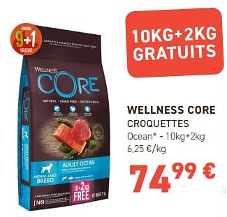 Promotions Wellness core croquettes ocean - Wellness Core - Valide de 15/05/2024 à 26/05/2024 chez Tom&Co