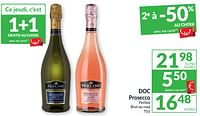 Promotions Doc prosecco perlino brut ou rosé - Mousseux - Valide de 21/05/2024 à 26/05/2024 chez Intermarche