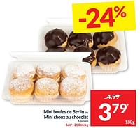 Promotions Mini boules de berlin ou mini choux au chocolat - Produit maison - Intermarche - Valide de 21/05/2024 à 26/05/2024 chez Intermarche