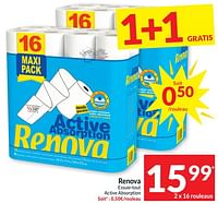Promotions Renova essuie-tout active absorption - Renova - Valide de 21/05/2024 à 26/05/2024 chez Intermarche