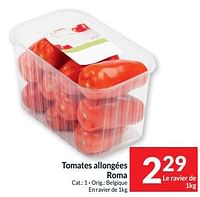 Promotions Tomates allongées roma - Produit maison - Intermarche - Valide de 21/05/2024 à 26/05/2024 chez Intermarche