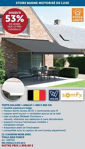 Promotions Tente solaire amalfi - Somfy - Valide de 21/05/2024 à 17/06/2024 chez Zelfbouwmarkt