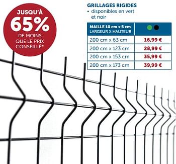 Promotions Grillages rigides - Produit maison - Zelfbouwmarkt - Valide de 21/05/2024 à 17/06/2024 chez Zelfbouwmarkt
