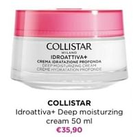 Promoties Collistar idroattiva+ deep moisturzing cream - Collistar - Geldig van 20/05/2024 tot 26/05/2024 bij ICI PARIS XL