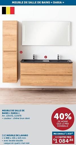Promotions Meuble de salle de bains daria meuble de lavabo - Produit maison - Zelfbouwmarkt - Valide de 21/05/2024 à 17/06/2024 chez Zelfbouwmarkt