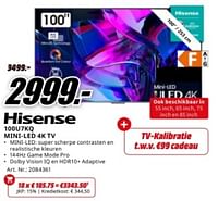 Hisense 100u7kq mini-led 4k tv-Hisense