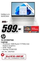 Promoties Hp 15-eh3007nb laptop - HP - Geldig van 20/05/2024 tot 02/06/2024 bij Media Markt