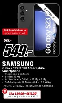 Samsung galaxy s23 fe 128 gb graphite smartphone-Samsung