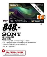 Promoties Sony kos5x85laep uhd 4k tv - Sony - Geldig van 20/05/2024 tot 02/06/2024 bij Media Markt