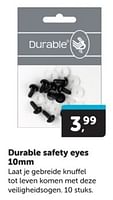 Promoties Durable safety eyes - Durable - Geldig van 18/05/2024 tot 26/05/2024 bij BoekenVoordeel