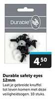 Promoties Durable safety eyes - Durable - Geldig van 18/05/2024 tot 26/05/2024 bij BoekenVoordeel