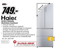 Promoties Haier hfrs71i9enmg multidoor koelkast - Haier - Geldig van 20/05/2024 tot 02/06/2024 bij Media Markt