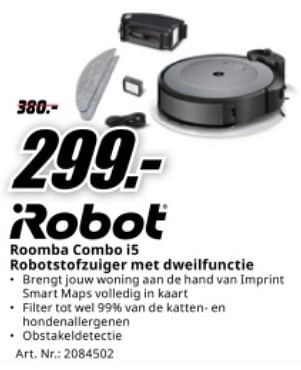 Promoties Irobot roomba combo i5 robotstofzuiger met dweilfunctie - iRobot - Geldig van 20/05/2024 tot 02/06/2024 bij Media Markt