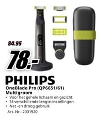 Philips oneblade pro qp6651-61 multigroom-Philips