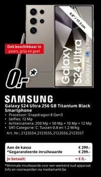 Samsung galaxy s24 ultra 256 gb titanium black smartphone-Samsung