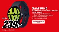 Promoties Samsung galaxy watch 6 44mm graphite smartwatch - Samsung - Geldig van 20/05/2024 tot 02/06/2024 bij Media Markt