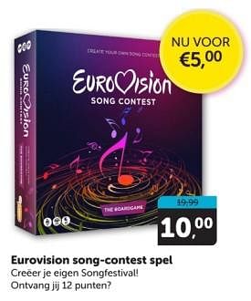 Promoties Eurovision song contest spel - Huismerk - Boekenvoordeel - Geldig van 18/05/2024 tot 26/05/2024 bij BoekenVoordeel