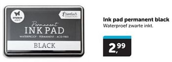 Promoties Ink pad permanent black - Studio Light - Geldig van 18/05/2024 tot 26/05/2024 bij BoekenVoordeel