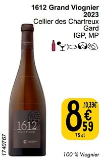 1612 grand viognier 2023 cellier des chartreux-Witte wijnen