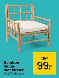 Bamboe fauteuil met kussen-Huismerk - Xenos