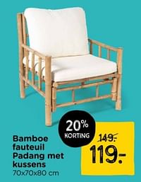 Bamboe fauteuil padang met kussens-Huismerk - Xenos
