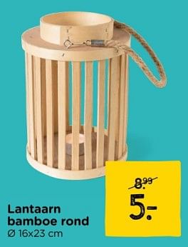 Promoties Lantaarn bamboe rond - Huismerk - Xenos - Geldig van 17/05/2024 tot 20/05/2024 bij Xenos
