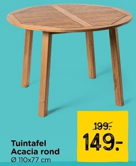 Promoties Tuintafel acacia rond - Huismerk - Xenos - Geldig van 17/05/2024 tot 20/05/2024 bij Xenos
